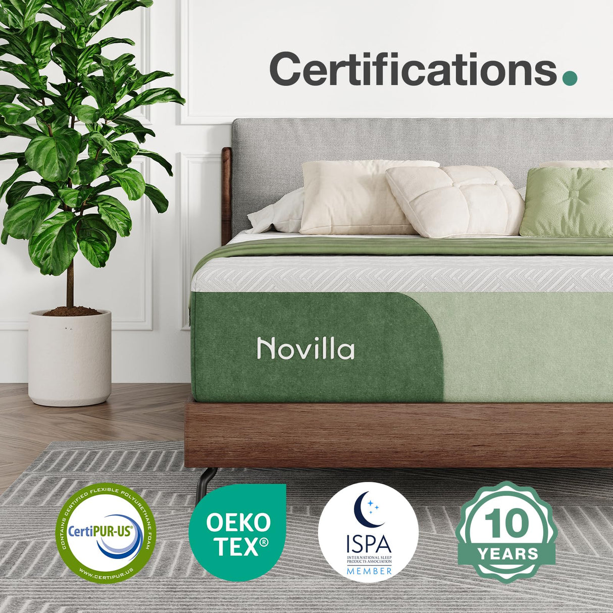 Novilla 12 Inch King Mattress Memory Foam Mattress with Cooling Gel Foam & Soft Cover for Spine Support & Pain Relief Medium Plush King Size Bed Mattresses in a Box Novilla