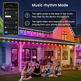 Smart Permanent Outdoor Lights for House, 49.6ft with 30 RGB+IC Smart Outdoor Lights, P67 Waterproof with DIY Scene for Halloween Christmas Decor, Remote Control, Work with Alexa, Google Assistant MFROO