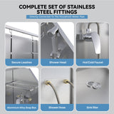 GAOMON 50" Dog Bathing Station,Professional Stainless Steel Dog Washing Station for Large Dogs, Dog Grooming Tub Bathtub with Soap Box, Removable Ramp,Faucet,Washing Sink for Home GAOMON