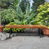 VINGLI Outdoor Bench with Metal Legs Rustic, Wood Dining Bench Indoor Outdoor Porch Benches for Yard Garden Dining (63in) VINGLI