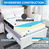 Roxzo Memory Foam Folding Mattress,6 inch Twin Tri-Folding Memory Form Mattress, Portable Trifold Mattress Topper with Washable Cover, Non-Slip Bottom Camping Mattress Guest Bed, 75"x38"x6" Roxzo