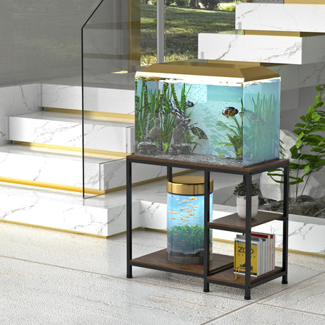 VANVERB Fish Tank Stand for 40 Gallon, Wood Aquarium Stand with Shelves for Fish Tank Accessories Storage, 660LBS Capacity VANVERB