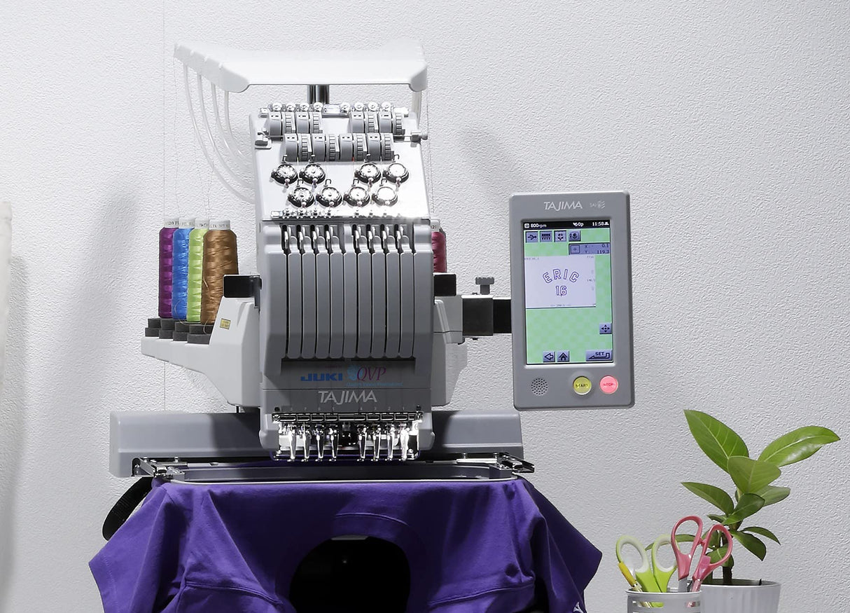 JUKI Tajima SAI 8 Needle Embroidery Machine with Hat Hoop and Software JUKI