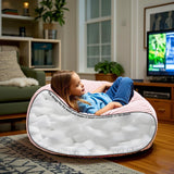 ENBAOHUI 3Ft Bean Bag Chairs with Memory Foam Chairs for Kids Teens Toddler Faux Fur Sofa Chair with Handle Grey ENBAOHUI