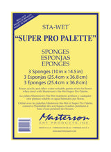 Masterson Sta-Wet Super Pro Palette Bundled Set 11.5x15.5in Wet Paint Palette with 32 Well Watercolor Palette, 30 Acrylic Paper Refill Sheets and 3 Sponge Refill Pack, Keeps Paint Fresh, Made in USA Masterson