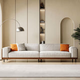 NessCarsti Modern 4-Seater Sofa for Living Room - Comfortable Timecloud Couch with Wood Frame and Metal Legs, Easy Assembly, Ideal for Office, Apartment, or Living Room, 111.81", Grey NessCarsti