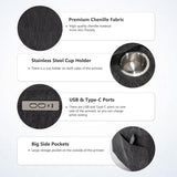 2024 Power Lift Recliner Chair with Full-Body Massage and Heat for Elderly, Hand Remote Control, Upgraded Powerful Motor, Extended Footrest, USB Ports, Stainless Steel Cup Holders, Chenille Grey Trustyue