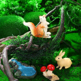 Roowest 19 Pcs Miniatures Garden Fairies Kit Garden Accessories Miniatures Bunny Squirrel Owl Animals Cute Tiny Mushroom Mini Pond Bridge Figurine for DIY Home Micro Landscape Terrarium Ornaments Roowest