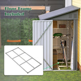 Voryvans Storage Shed 4 * 8 FT Lean to Shed Metal Sheds & Outdoor Storage Cabinet Lockable Tool Organization Bike Mower Shed Portable Outside for Garden Patio, Grey Voryvans
