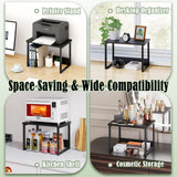 MARTY Printer Stand with Storage for Desk, Desktop Printer Stand Shelf Organzier for Home/Office Heavy Duty Printer Riser Under Desk Small Printer Table for Fax Machine Copier Scanner(Black) MARTY