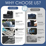 NICESOUL 10 Piece Contemporary Patio Furniture Set with Firepit Table Natural Gas/Propane, 29.3'' High Backrest Outdoor Sofa Conversations, 9 Seats Deep Wide Seating Wicker Sectionals, Dark Gray NICESOUL