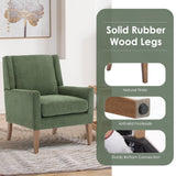 COLAMY Modern Wingback Living Room Chair, Upholstered Fabric Accent Armchair, Single Sofa Chair with Lounge Seat and Wood Legs for Bedroom/Office/Reading Spaces, Green COLAMY
