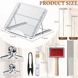 Tandefio 108 Pcs Macrame Supplies Include Macrame Board Metal Adjustable Holder with 100 T Shaped Pins Double Sided Grids Bracelet Making Board with Brush Scissor Ruler for Braiding Bracelet Creating Tandefio