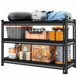 Huhaneon Garage Shelves Heavy Duty - 48''W 1,500Lbs Metal Adjustable Storage Shelving Rack Units for Warehouse Basement 48" W x 16" D x 36" H 3 Tier Black Huhaneon
