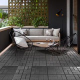 Dyna-Living 60 sq. ft Plastic Interlocking Deck Tiles, 12"x12" Indoor Outdoor Waterproof Patio Flooring All Weather Use Patio Deck Tiles for Balcony, Backyard, Garden & Poolside, 60 Pack,Dark Grey Dyna-Living