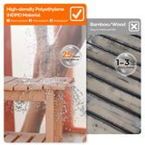 VINGLI 18 Inch HDPE Outdoor Patio Garden Small Bench Seat, Waterproof Shower Bench, Backless HDPE Stools Chairs for Inside Shower, Outdoor Short Stools (Teak) VINGLI