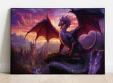 Fantasy Dragon Puzzle for Adults 1000 Pieces, Magic Castle Jigsaw Puzzle, Castle Purple Puzzle BBOLDIN