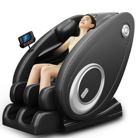 BILITOK Massage Chair with Zero Gravity, Full Body Massage Chair Recliner with Airbags, Heating, Bluetooth Speaker, Foot Roller, Touch Screen, Gold BILITOK