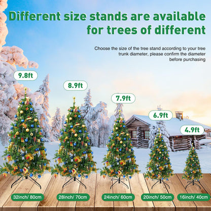 Roowest Folding Christmas Tree Stand Artificial Xmas Tree Base Holder Replacement Metal Tree Stand Base for Christmas Tree(16 Inch,Green)