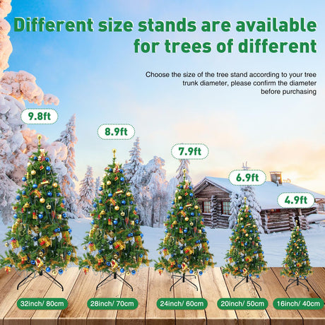 Roowest Folding Christmas Tree Stand Artificial Xmas Tree Base Holder Replacement Metal Tree Stand Base for Christmas Tree(16 Inch,Green) Roowest