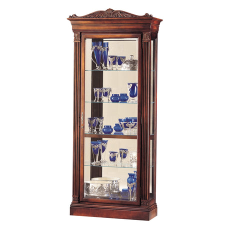 Howard Miller Blackburn II Curio Cabinet, Wood Finish with Lights Storage Cabinet - Durable Glass Shelves, Vertical Display for Decorative Items, Collectibles, Living Room & Office Howard Miller