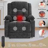 EONIX Dual Motor Lay Flat Power Lift Recliner Chair for Elderly, Electric Recliner Lift Chair for Adults with Heat and Massage, Cup Holders, 400lbs Heavy Duty, SLRY014062, Dark Grey EONIX