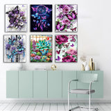 EWJRNSF 6 Pack 5D Diamond Painting Kits for Adults Beginners, Diamond Arts Kits Diamond Art Sets,Gem Painting Arts & Crafts Home Wall Decoration 11.8x15.7 Inches Butterfly EWJRNSF