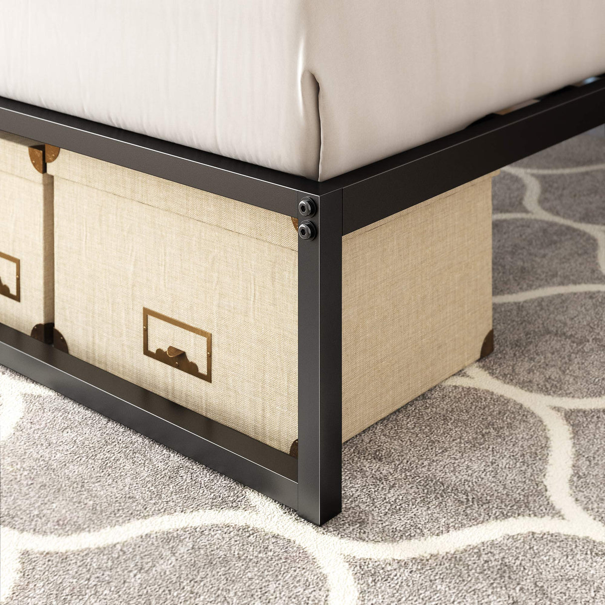 ZINUS 12 Inch Lorelei Metal Platform Bed Frame Mattress Foundation with Steel Slat Support, No Box Spring Needed, Easy Assembly, Twin, Black Zinus