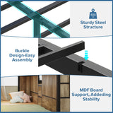 BYSAUD Twin Loft Bed, Low Loft Bed Twin with 5 Drawers, 6 Storage Bookcase & Under-Bed Play Space, Loft Beds for Kids with LED Lights & Charging Station, 15.8" H Safety Guardrails, Oak Gray BYSAUD