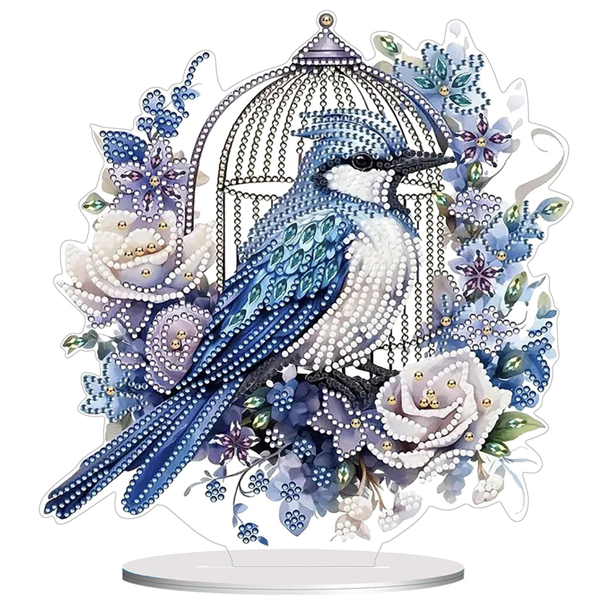 Diamond Painting Kits for Adults Beginners, 5D Full Drill Bird Crystal Art Desktop Ornament, DIY Single Sided Home Office Desk Decor, Creative Craft Gift Set with Tools OFRKE