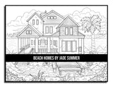 Beach Homes: An Adult Coloring Book with Beautiful Vacation Houses, Charming Interior Designs, and Relaxing Nature Scenes WoodArtSupply