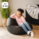 Big Joe Classic Bean Bag Chair, Black Smartmax, Durable Polyester Nylon Blend, 2 feet Round Big Joe