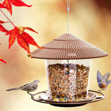 Hanizi Hanging Bird Feeder Squirrel Proof for Outdoor Wild Bird Seed, Brown Hanizi