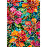 Lxmsja Stained Glass Flower Diamond Art Kits for Adults, Flowers DIY Full Drill Diamond Painting Kits for Beginners, 5D Gem Art Crafts for Adults, Home Wall Decor 12x16 inch Lxmsja