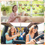 Nlicrst 32 Sets Butterfly DIY Sun Catcher Crafts Decorations, Sun Catcher Kits for Adults Window Art, Suncatcher Paint DIY Craft Kits for Kids Classroom Decorations Nlicrst