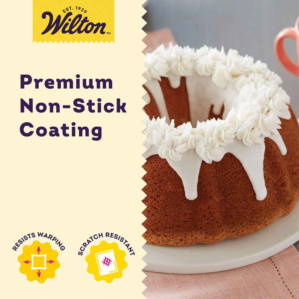 Wilton Perfect Results Premium Non-Stick 9.51-Inch Fluted Tube Pan, Steel Cake Pan Wilton