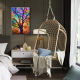 HeeBenor Framed Paint by Numbers Kit for Adults, Tree of Life Paint by Number with Easel, DIY Tree of Life Oil Painting Kit, Adult Paint by Number Kits Framed Canvas for Home Decor 8x12 Inch HeeBenor