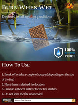 Nvkrvks Fire Starter, Easy-Burning Fire Starter Squares for Wood Stoves, Campfires, Grill Pit and Fireplace, Natural & Waterproof BBQ Fire Starters, 64 Mini Square Nvkrvks