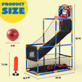 JOYIN Arcade Basketball Game Set with 4 Balls and Hoop for Kids 3 to 12 Years Old Indoor Outdoor Sport Play - Easy Set Up - Air Pump Included - Ideal for Competition JOYIN