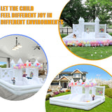 White Bounce House with Blower,Ball Pool,Kids Bounce House,Family Backyard Bouncy Castle,Suitable for Yard,Events,Parties,Weddings,Children's Gifts(13ftL×12ftW×7ftH) TOBEBEGO