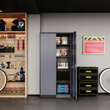 STANI Garage Storage Cabinet, Metal Storage Cabinet with 4 Adjustable Shelves, 71" Steel Lockable File Cabinet, Locking Steel Storage Cabinet for Office,Home,Garage,Gym,School STANI