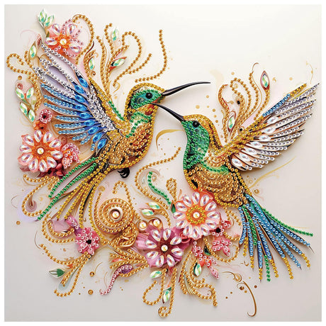 Sanjee 5D Special Shape Diamond Art Kits for Beginners, Hummingbirds Diamond Painting Kits for Adults, Crystal Rhinestones Diamond Painting for Home Wall Decoration Gift, 12×12inch Sanjee