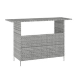 Flash Furniture Marco Indoor/Outdoor Patio Bar Counter Table, All-Weather Wicker Rattan Pattern, 2 Shelves, Gray Flash Furniture
