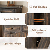 Spurgehom 13 Gallons Tilt Out Trash Cabinet Kitchen Waste Bins, Tilt Out Laundry Hamper Hidden Trash Cabinet Pet Proof Trash Can for Kitchen, Rustic Black Spurgehom