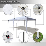 Oseasoy Pop Up Canopy Tent,10x20 ft Outdoor Commercial Instant Portable Party Gazebo Heavy Duty Beach Tent Sun Shelter with 4 Sand Bags,Bonus,Carry Bag,White Oseasoy