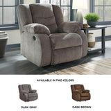 Signature Design by Ashley Tulen Modern Manual Pull Tab Rocker Recliner, Dark Gray Signature Design by Ashley