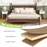 JAXPETY Set of 2 Modern Wood Nightstand, Bedside Table with Drawer, Night Stand, End Table with Solid Wood Legs for Bedroom Home, Brown JAXPETY