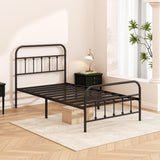 Kujielan Metal Bed Frame - Structurally Stable Heavy Duty Steel Slat Supported Twin Bed Frames,No Box Spring Needed for Easy Removal and Transport. Kujielan