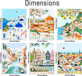 cupmod 6 Packs Paint by Number for Adults,Scenery-Cityscape DIY Acrylic Oil Painting Paint by Numbers Kits on Canvas,Adults Paint by Numbers Kits Drawing Paintwork for Home Decor cupmod