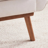 HUIMO 60'' Loveseat Sofa, Mid Century Modern Love Seat Couches for Living Room, Upholstered Love Seats Furniture with Solid Frame Button Tufted Small Couch for Bedroom Office Apartment (White) HUIMO